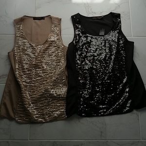 Two Liminted sequin tops - size small